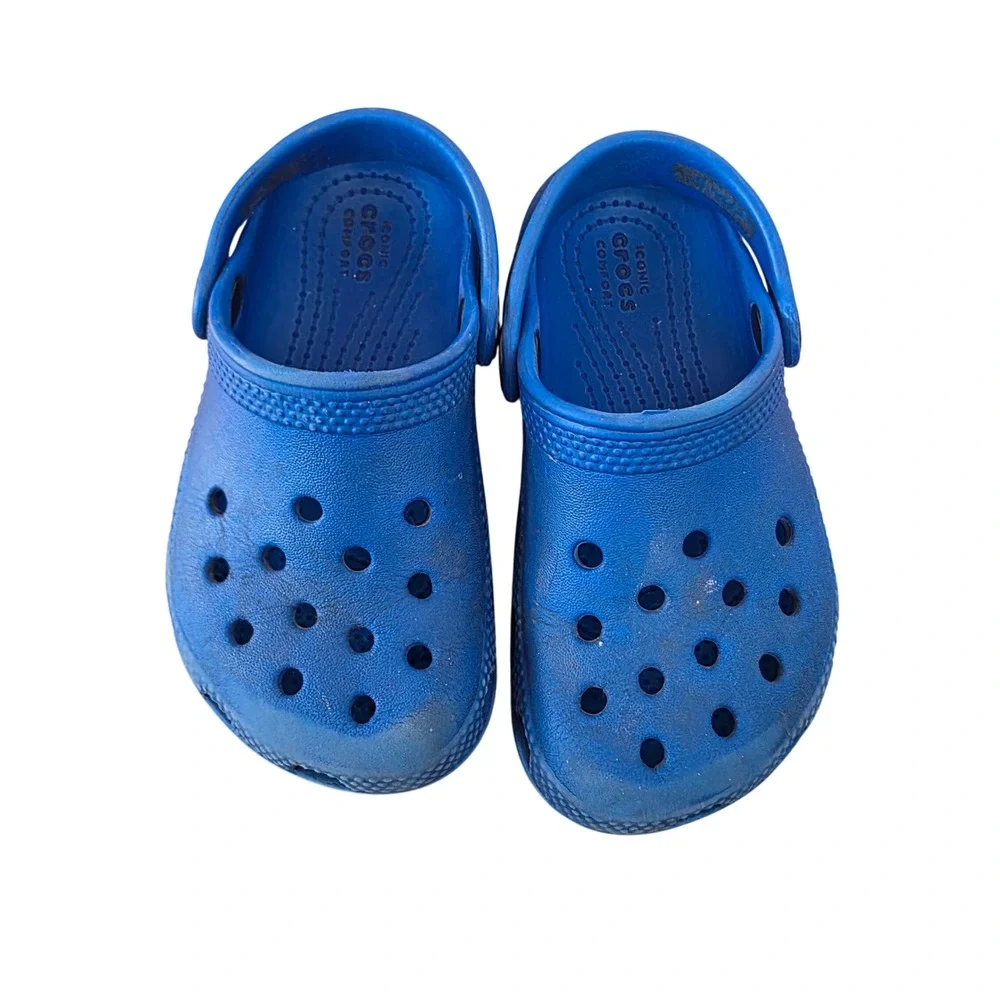Blue Crocs Kids Size 8 Clog Comfort‎ Slip On Shoes